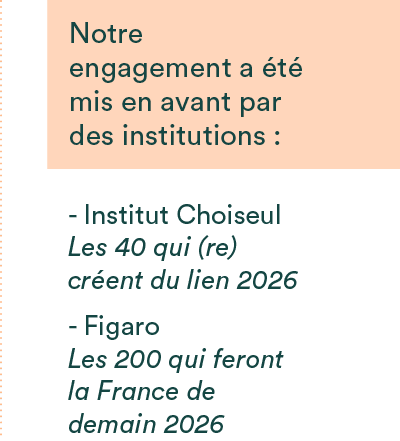 Notre engagement a t  mis en avant par des institutions : Institut Choiseul Les 40 qui (re)cr ent du lien 2026 Figar...